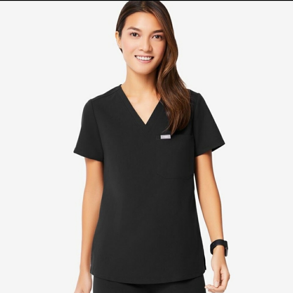 Figs black Caterina scrub top